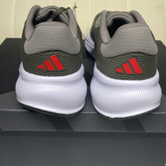 Adidas Green and Red Athletic Shoes with Mesh Upper - Picture 3 of 6